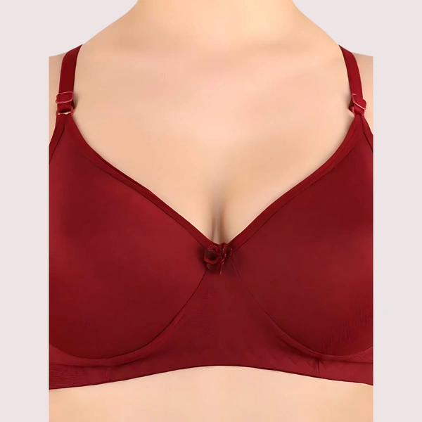 InnerFeel Women T-Shirt Lightly Padded Bra - Dark Maroon, 30
