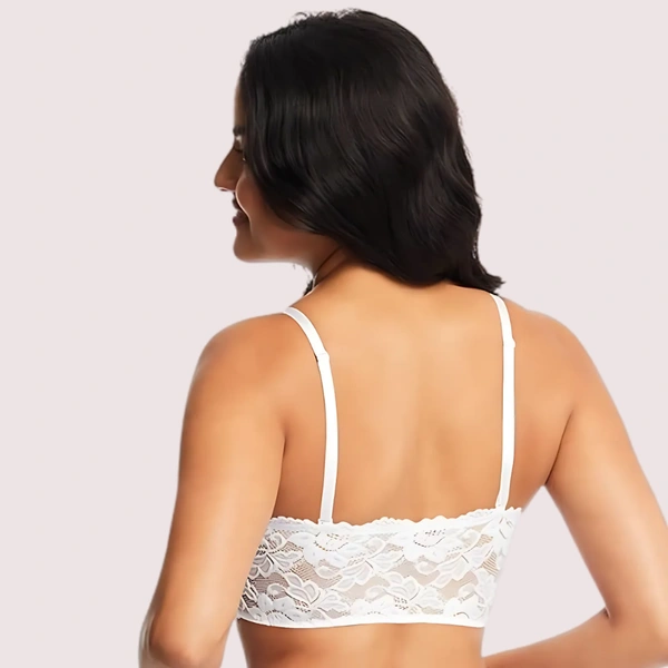 InnerFeel Women's Amber Tube Bra with Custom Fit Straps - Off White, 32B