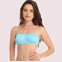 InnerFeel Women's Comfy Wirefree Micro Touch Stretch Tube Bra - 32B, Light Blue