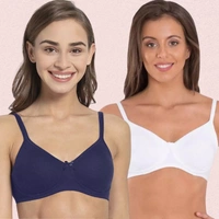 InnerFeel Women’s Cotton All-Day Wear Bra – Non-Wired, 2-Pack - 32B, Assorted