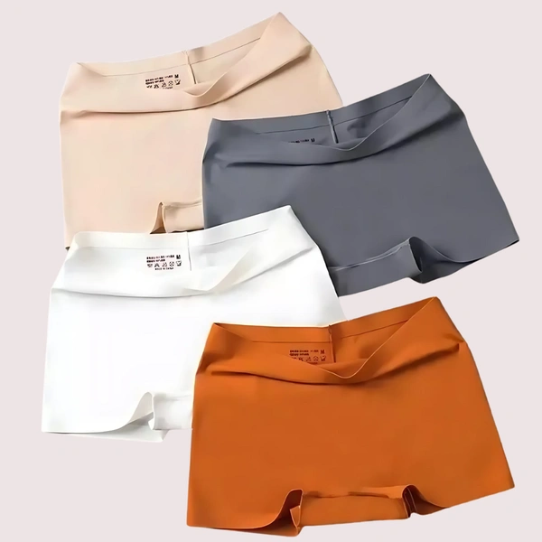 InnerFeel Women's Seamless Ice Silk Boyshorts Panties (4pcs)