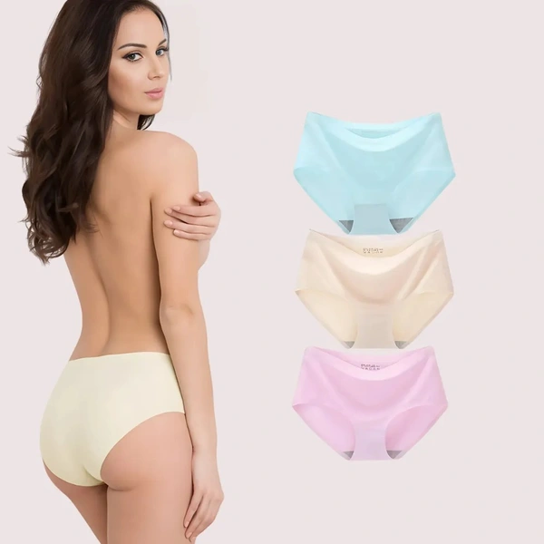 InnerFeel Women’s Silky Soft Seamless Panties (4 Pack) - M, Assorted