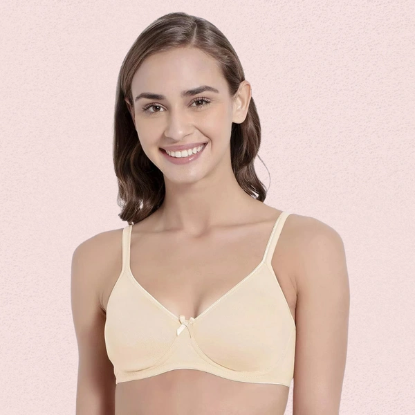InnerFeel Women’s Soft Cotton Non-Wired Bra (Pack of 2) - 32B, Assorted