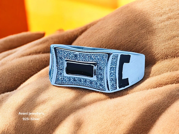 Avani Jewellers Silver Gents Fancy Rings - 7.25, 25