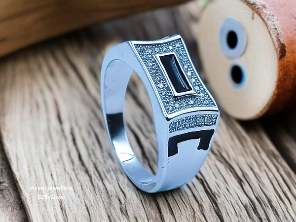 Avani Jewellers Silver Gents Fancy Rings - 7.25, 25