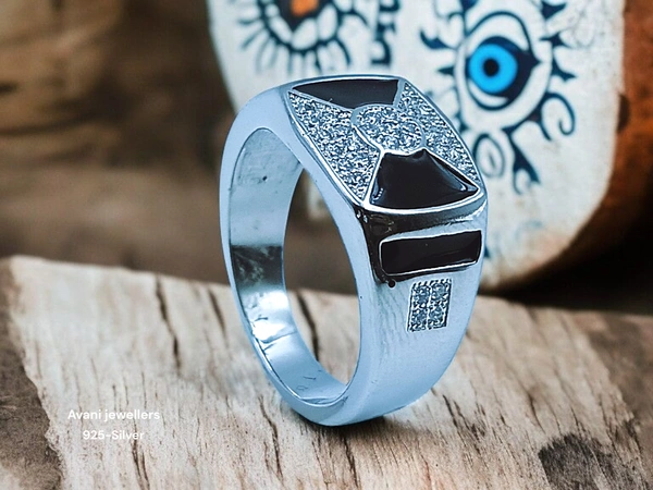 Avani Jewellers Silver Gents Fancy Rings - 6.5, 19