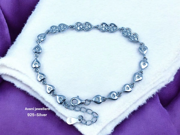 Avani Jewellers Silver Ladies Fancy Bracelet - 7.71, 8 INCH