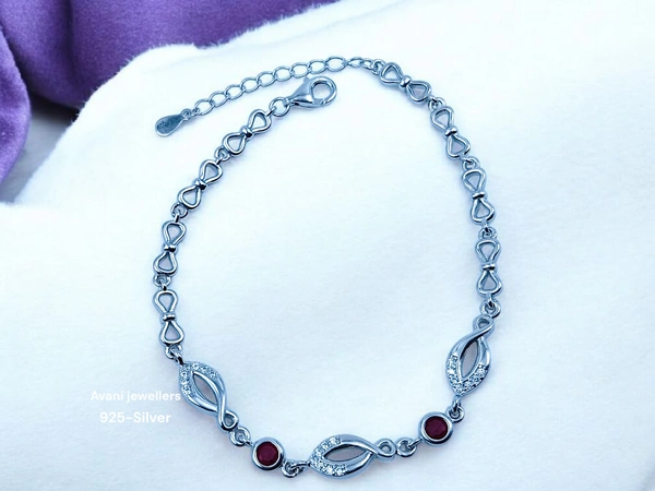 Avani Jewellers Silver Ladies Fancy Bracelet - 6.6, 8 INCH