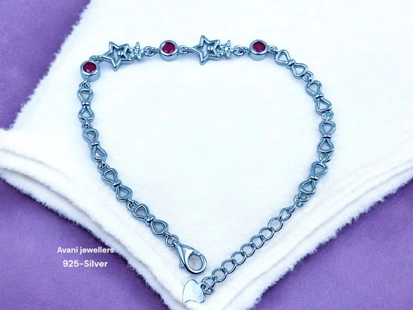 Avani Jewellers Silver Ladies Fancy Bracelet - 6.51, 7.5 INCH