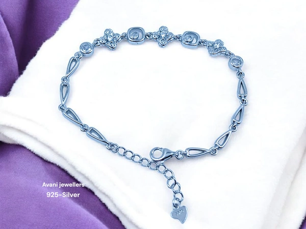 Avani Jewellers Silver Ladies Fancy Bracelet - 7.1, 8 INCH