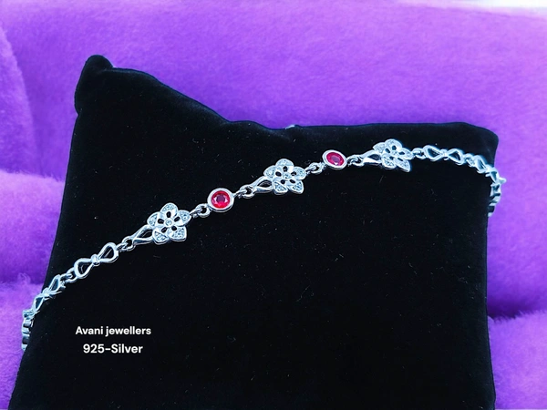 Avani Jewellers Silver Ladies Fancy Bracelet - 6.78, 8 INCH, PINK