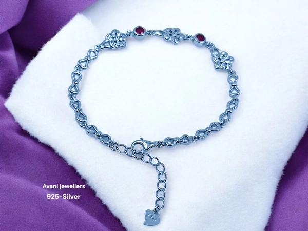 Avani Jewellers Silver Ladies Fancy Bracelet - 6.78, 8 INCH, PINK