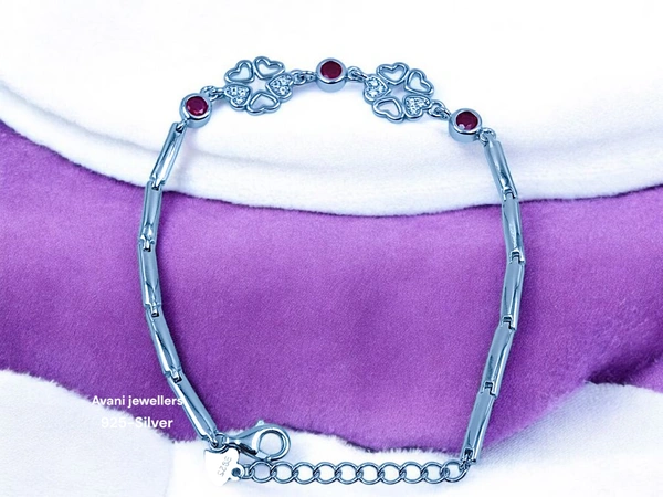 Avani Jewellers Silver Ladies Fancy Bracelet - 7.17, 8 INCH