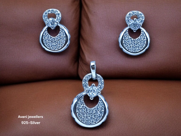 Avani Jewellers Silver Italian Fancy Pendant Set - 3.14