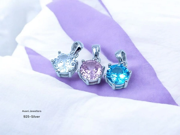Avani Jewellers Silver Ladies Fancy Pendant - 0.86, Dodger Blue