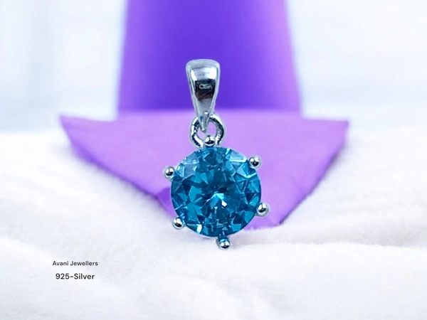 Avani Jewellers Silver Ladies Fancy Pendant - 0.86, Dodger Blue