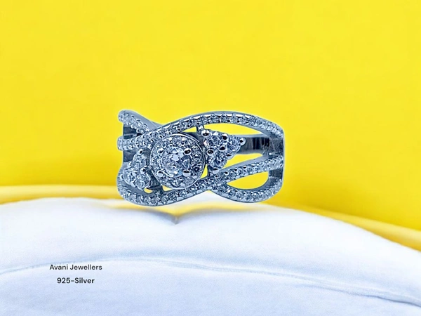 Avani Jewellers Silver Ladies Fancy Ring - 4.11, 9