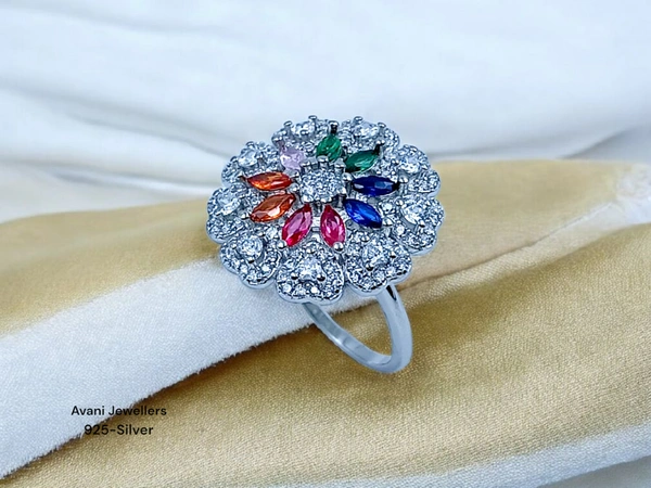 Avani Jewellers Silver Ladies Fancy Ring - 3.98, 10