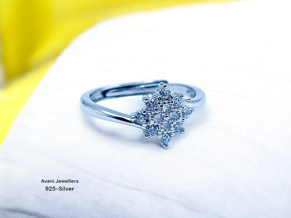 Avani Jewellers Silver Ladies Fancy Ring - 1.88, Adjustable
