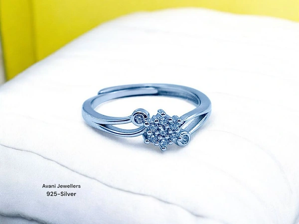 Avani Jewellers Silver Ladies Fancy Ring - 1.95, Adjustable