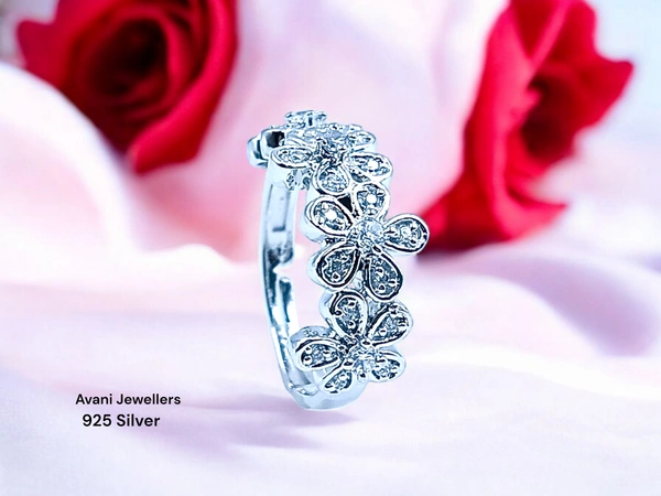 Avani Jewellers Silver Ladies Fancy Ring - 3.45, Adjustable