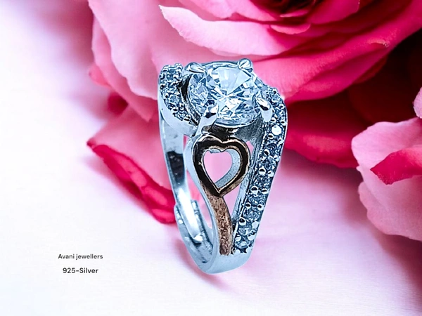 Avani Jewellers Silver Ladies Fancy Ring - 3.93, Adjustable