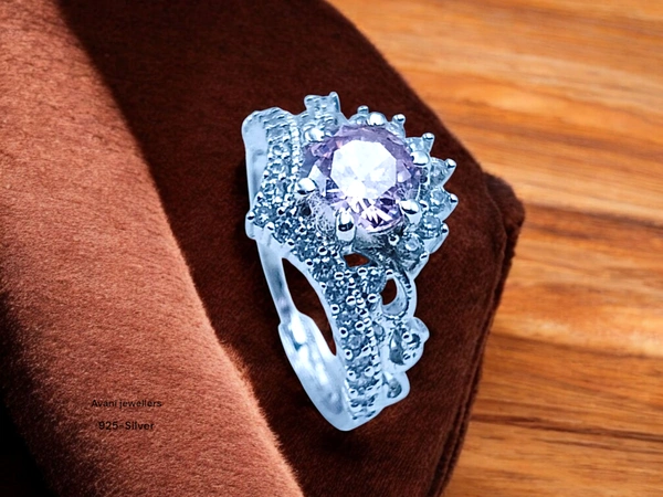 Avani Jewellers Silver Ladies Fancy Ring - 3.9, Adjustable