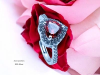 Avani Jewellers Silver Ladies Fancy Ring - 2.81, Adjustable, Red