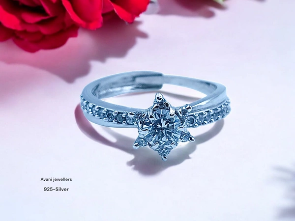 Avani Jewellers Silver Ladies Fancy Ring - 3, Adjustable