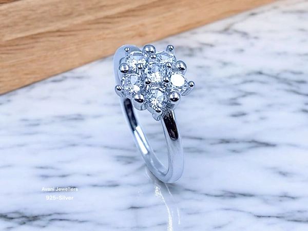 Avani Jewellers Silver Ladies Fancy Ring - 2.03, 9