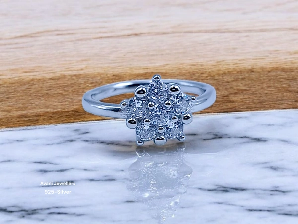 Avani Jewellers Silver Ladies Fancy Ring - 2.03, 9