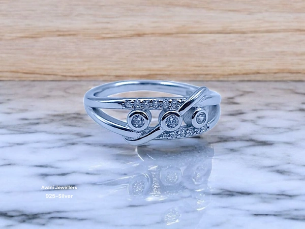 Avani Jewellers Silver Ladies Fancy Ring - 2.6, 8
