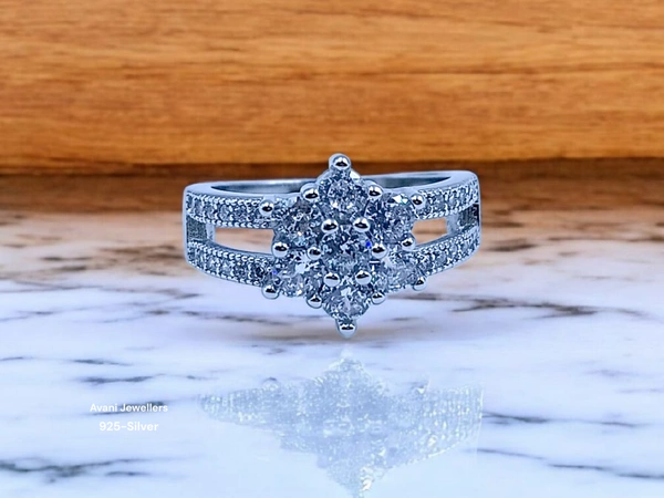 Avani Jewellers Silver Ladies Fancy Ring - 3.37, 9