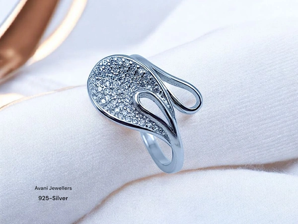 Avani Jewellers Silver Ladies Fancy Ring - 2.3, ADJUSTABLE