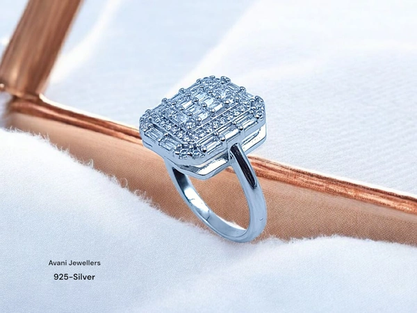 Avani Jewellers Silver Ladies Fancy Ring - 4.15, 17, White