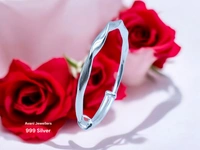 Avani Jewellers Silver Ladies Plain Kade - 23.63, Free Size