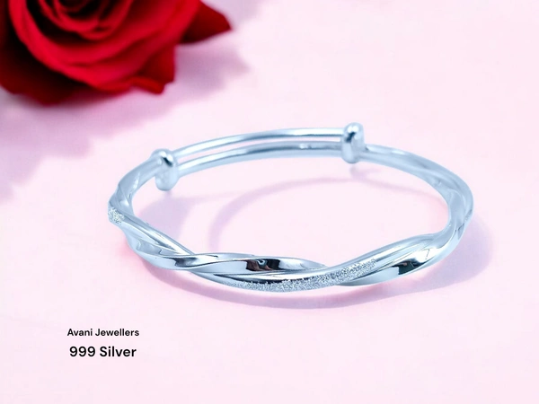 Avani Jewellers Silver Ladies Plain Kade - 20.41, Adjustable