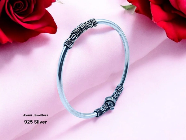 Avani Jewellers Silver Ladies Plain Kade - 15.3, Free Size