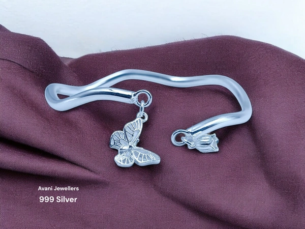 Avani Jewellers Silver Ladies Plain Kade - 21.16, Free Size