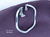 Avani Jewellers Silver Ladies Plain Kade - 21.16, Free Size