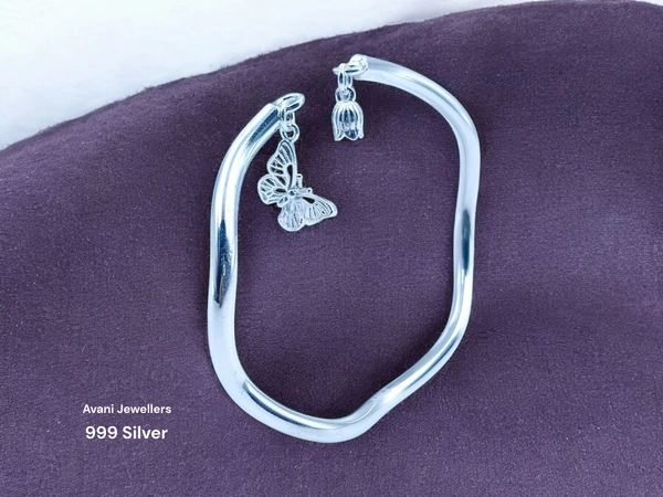 Avani Jewellers Silver Ladies Plain Kade - 21.16, Free Size
