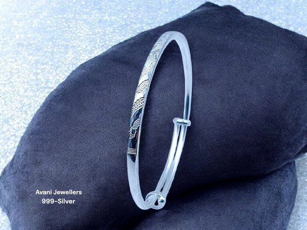 Avani Jewellers Silver Ladies Plain Kade - 15.67, Adjustable
