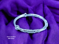 Avani Jewellers Silver Ladies Plain Kade - 25.3, Adjustable
