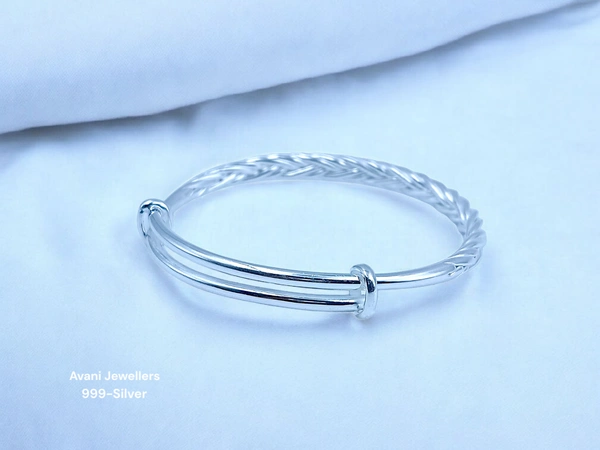Avani Jewellers Silver Ladies Plain Kade - 19.12, Adjustable