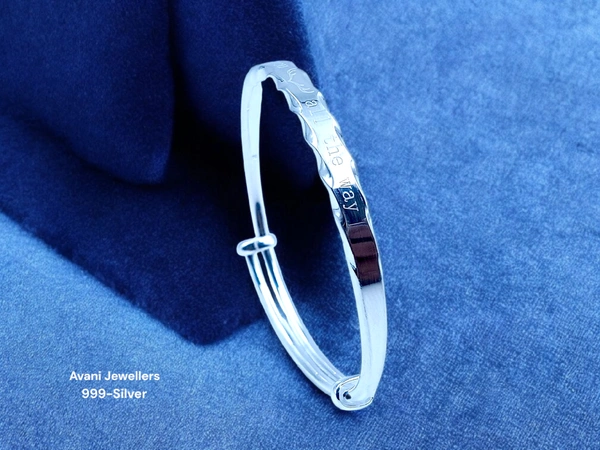 Avani Jewellers Silver Ladies Plain Kade - 25.39, Adjustable