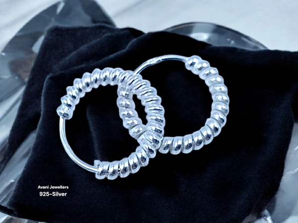 Avani Jewellers Silver Antique Plain Earrings - 1.07