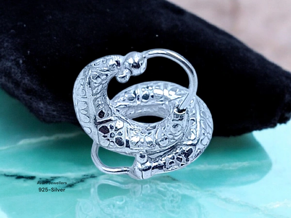 Avani Jewellers Silver Antique Plain Earrings - 1.44