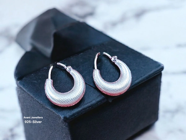 Avani Jewellers Silver Antique Plain Earrings - 2.64