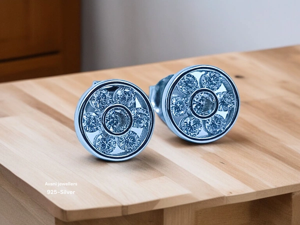 Avani Jewellers Silver Fancy Studs - 1.96