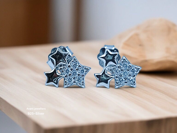 Avani Jewellers Silver Fancy Studs - 1